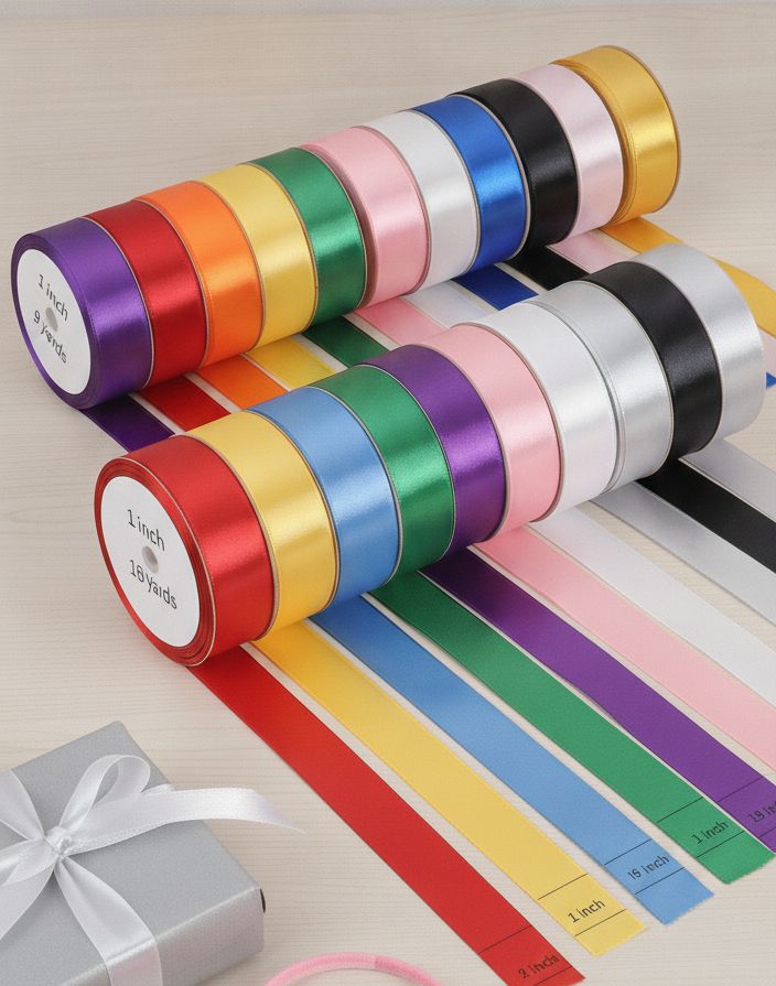 Premium Satin Ribbon Roll – 0.5 Inch x 18 Yards