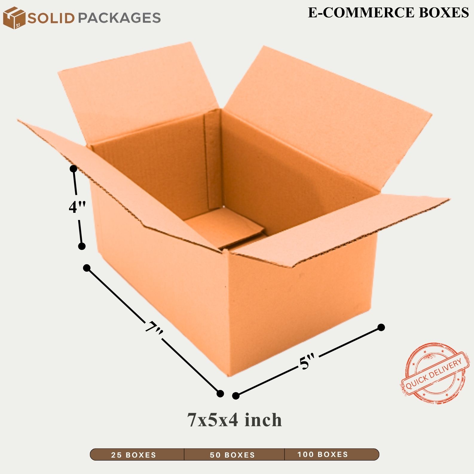 7x5x4 Inch Shipping Boxes – Bulk Pack of 100 (B) 7x5x4 Inch Shipping Boxes – Bulk Pack of 100 (B)