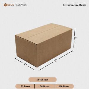 7x4x3 Inch Shipping Boxes – Bulk Pack of 100