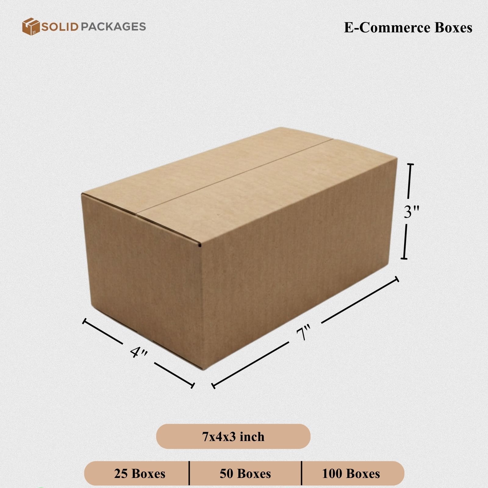 7x4x3 Inch Shipping Boxes – Bulk Pack of 100 7x4x3 Inch Shipping Boxes – Bulk Pack of 100