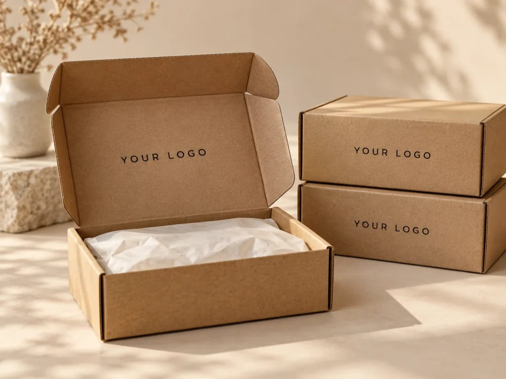 Custom printed kraft mailer boxes with logo