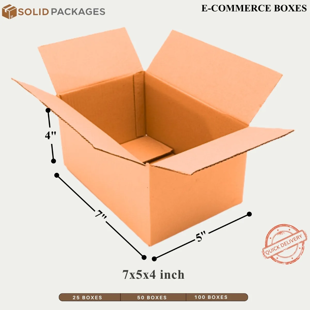 7x5x4 Inch Shipping Boxes – Bulk Pack of 100
