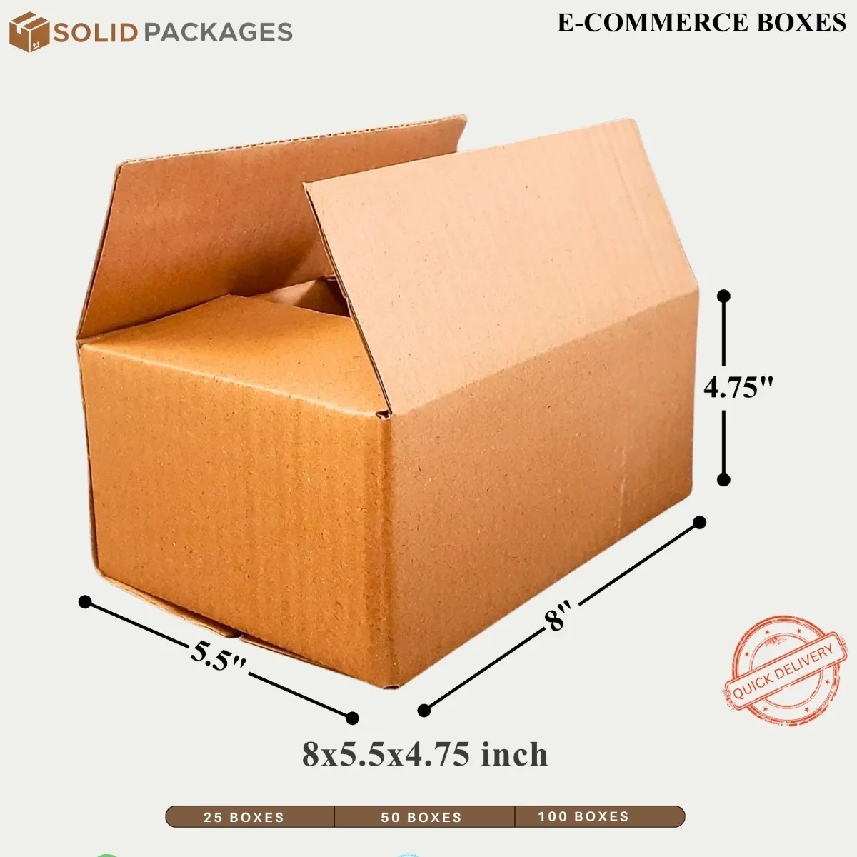 Best-Selling E-commerce Boxes – Pack of 50 (4 Sizes)