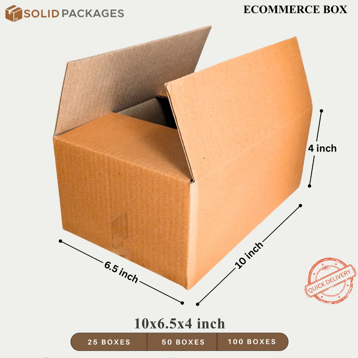Best-Selling E-commerce Boxes – Pack of 50 (4 Sizes)